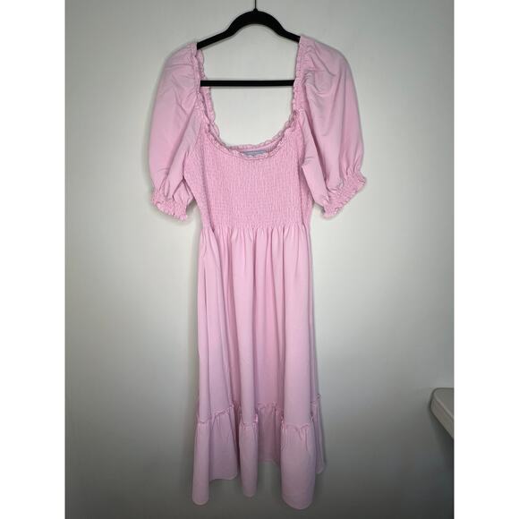 Hill House Home The Louisa Nap Dress Ballerina Pink Crepe XL - Picture 3 of 8
